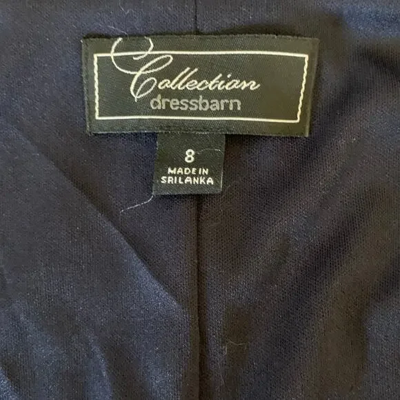 Dressbarn Collection Navy Blue Sleeveless Sequin V Neck Dress Size 8 - Picture 6 of 10